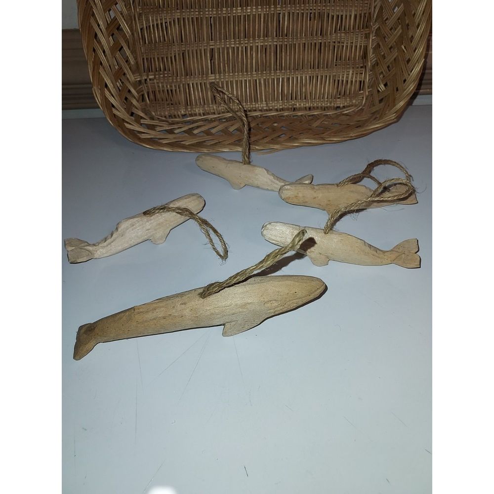 Whale Wooden Ornaments Set of 5